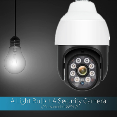 360 macchina fotografica della lampadina di colore pieno 1080P WiFi della macchina fotografica del IP della lampada PTZ di grado E27 LED