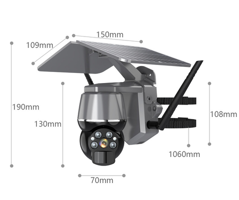 la videocamera di sicurezza dell'ABS 4g Wifi di 5V 2A, macchina fotografica di 4g Ptz solare rende incombustibile