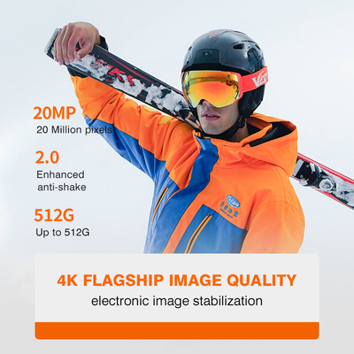 Telecamera per il casco da sci 4K ad alta definizione Anti-shake chiamata di riduzione del rumore Bluetooth
