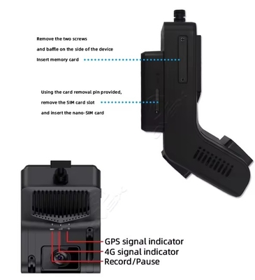 Definizione 4G WiFi GPS Night Vision Dash Camera con registrazione in loop e monitor di parcheggio