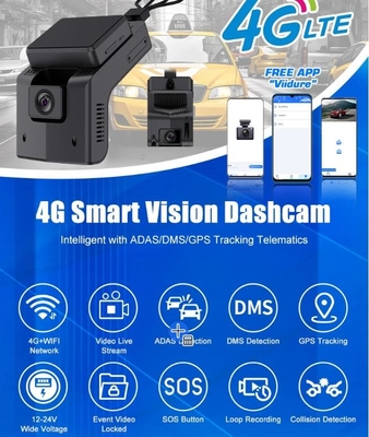 Sos App Control 4G Dashcam e GPS ADAS/DSM/BSD/PCW 4G Mobile DVR
