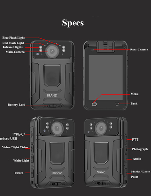 4G impermeabile IP67 Camera indossata dalla polizia con GPS Tracking 1080p Mini Camera