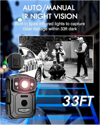 4K Risoluzione IP68 Wifi Fotocamere indossate sul corpo H.264/H.265 Codifica video con NFC e sistema Android 10