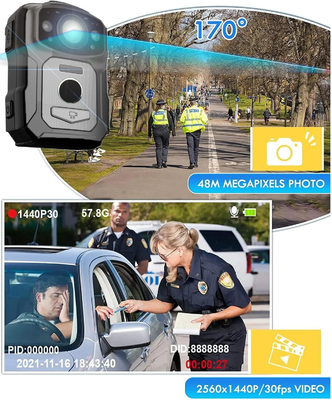 4K Risoluzione IP68 Wifi Fotocamere indossate sul corpo H.264/H.265 Codifica video con NFC e sistema Android 10