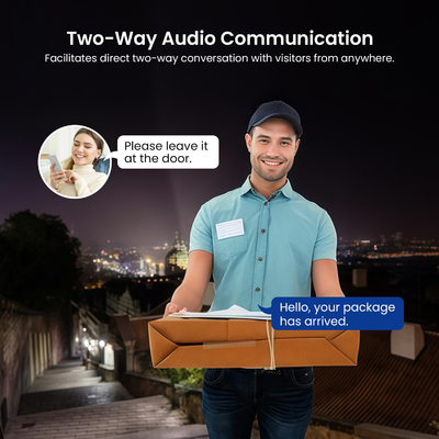 Supporto visione notturna IR doppia telecamera campanello con comunicazione audio bidirezionale e riconoscimento umano AI fotosensibile