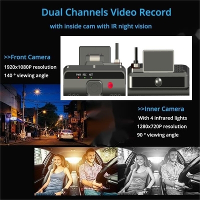 2K HD 4 canali AI Dashcam Veicolo DVR scatola nera con ADAS DSM 4G SOS GPS