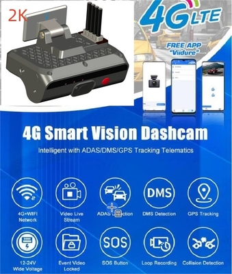 4G Dashboard Dual Camera AI ADAS DMS Riconoscimento facciale del guidatore con compressione video H.264/H.265