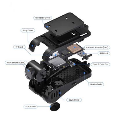 Veicolo Black Box 4G Dashcam GPS Tracker con conversazione bidirezionale e sistema di assistenza alla guida avanzato 4GB DDR 512GB Memoria