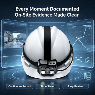 Telecamera per elmetto di sicurezza con obiettivo fisso da 1,9 mm e obiettivo secondario autofocus da 8 milioni per uso industriale e edile versatile