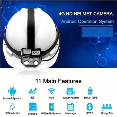 4G Smart Safety Helmet Camera con video in tempo reale con piattaforma cloud
