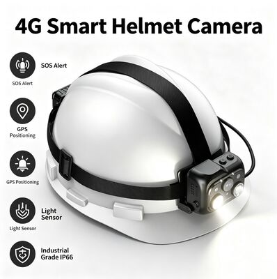 Telecamera per elmetto di sicurezza con display touchscreen IPS da 2 pollici e telecamera principale con visione notturna Starlight per video superiori