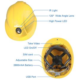 La macchina fotografica portabile impermeabile del casco di sicurezza IP67 4G con i dati in tempo reale 1080P si carica