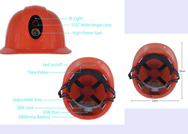Macchina fotografica capa dura del casco di sicurezza del cappuccio con tempo reale bidirezionale 1080P di sostegni della torcia elettrica audio