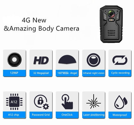 presa di parola d'ordine del chip di 4G GSM Live Body Worn Camera Ambarella A12