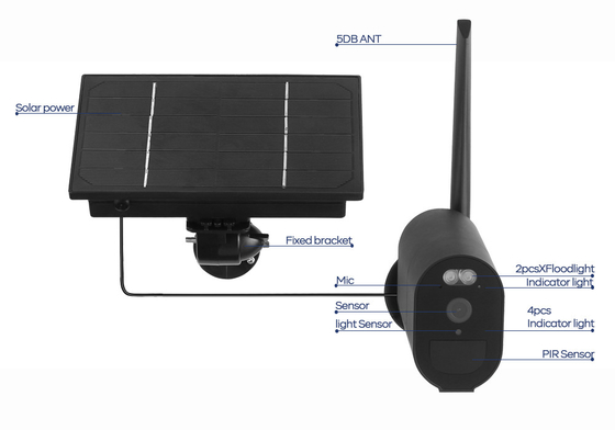 Videocamera di sicurezza della cupola della lente di PIR Alarm 3.6mm della videocamera di sicurezza di 12000MAH 4G Wifi