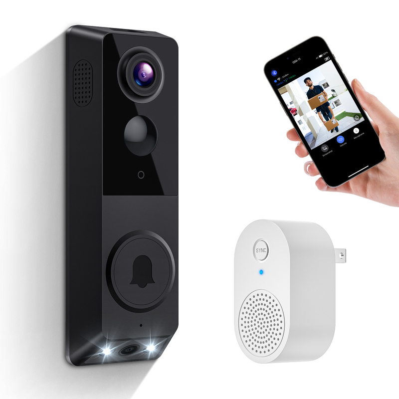Supporto visione notturna IR doppia telecamera campanello con comunicazione audio bidirezionale e riconoscimento umano AI fotosensibile