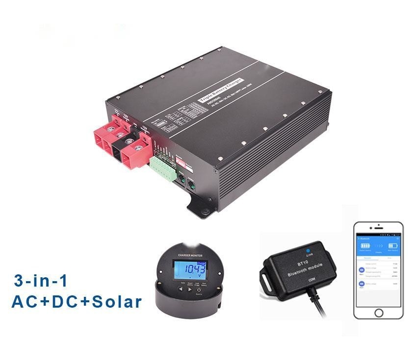 12V 30A MPPT solare 250W 12V 20A Smart Battery Charger per RV Max Current 12A Accessori Monitor MT-2 Sensore di temperatura