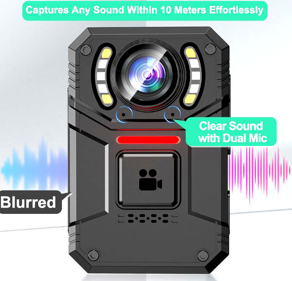 Minicamere portatili bodycam Full HD 4K ad alta definizione con display da 2 pollici e batteria da 2500 Mah