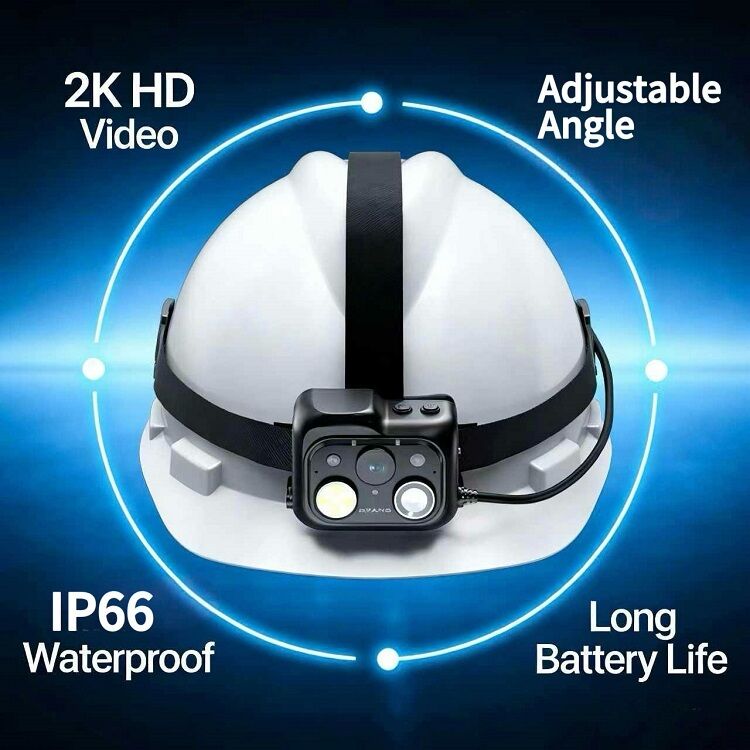 Telecamera per elmetto di sicurezza con scheda Nano SIM, opzioni di archiviazione su scheda TF, luce LED e supporto per intercom PTT di gruppo e algoritmi AI